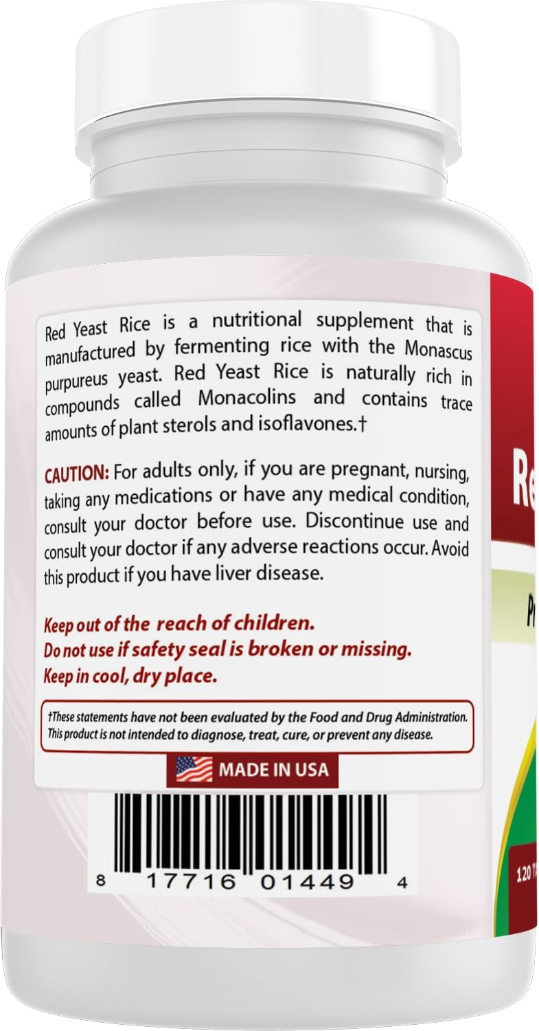 (2 pack) Best Naturals Red Yeast Rice 1200 mg 120 Tablets