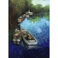 thumbnail image 2 of Ricci 14x18 Black Ornate Wood Framed with Double Matting Museum Art Print Titled - Electric Blue I, 2 of 4
