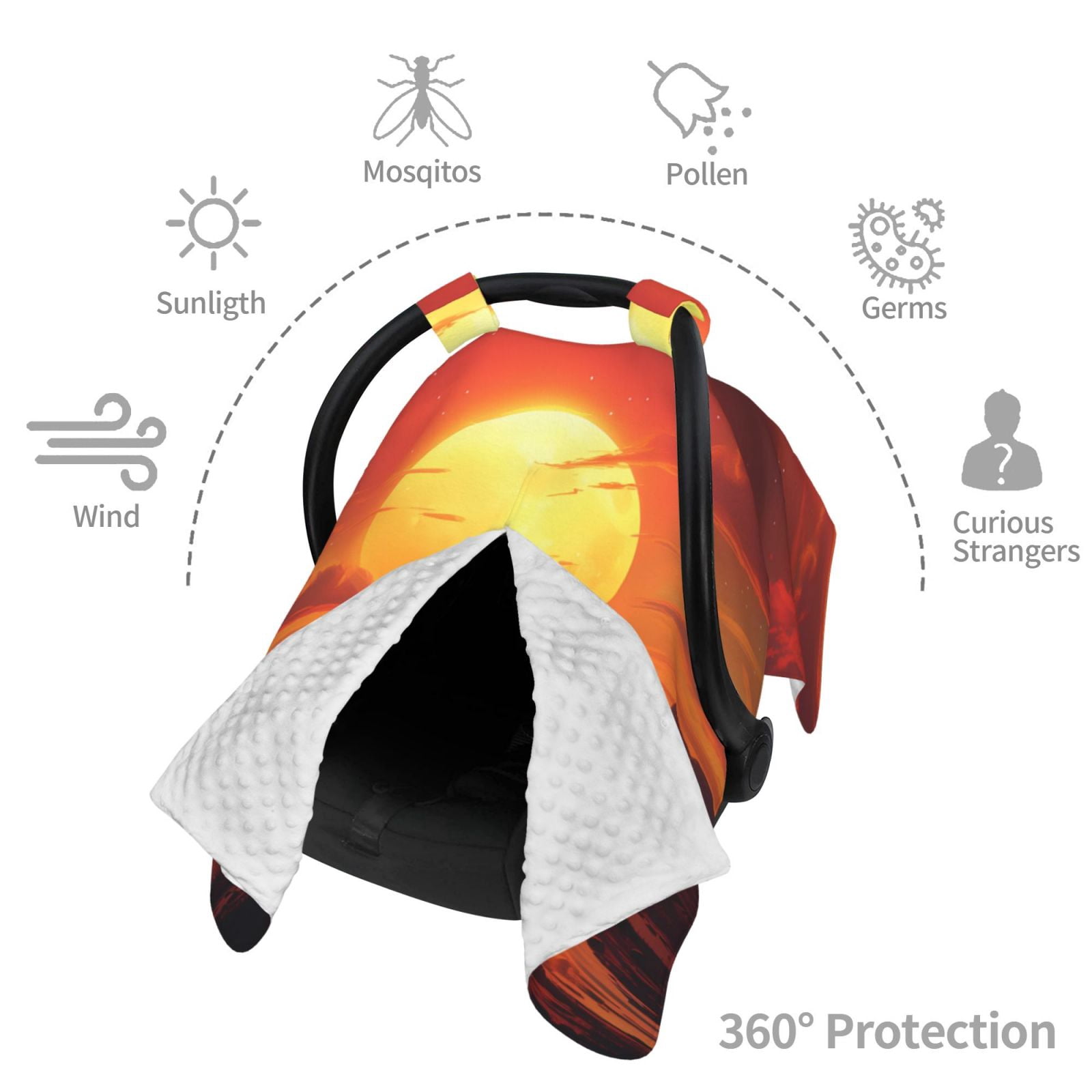 Car Seat Cover Baby - Western Cowboy Sunset Breathable Infant Car Seat Cover for Baby Carseat, Lightweight Comfort Baby Essentials Must Haves Newborn Stuff for Girl Boy