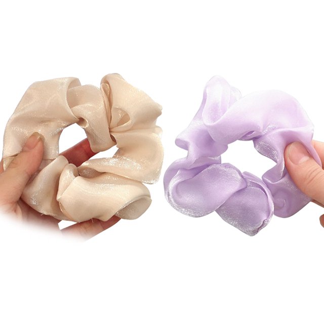 Women Hair Scrunchie Fashion 2PCS Elastic Solid Color Bobble Scrunchy Hair Ropes