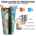 thumbnail image 3 of 16oz Tumblers Boxer Dog Pitbull Terriers Dog and Pizza Stainless Steel Vacuum Insulated Double Wall Travel Tumbler Cups Mug with Lid and Straw,Cleaning Brush for Coffee,Tea, 3 of 4