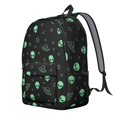 thumbnail image 2 of Alien and UFO Black Pattern Backpack for School, Cute School Bag with Adjustable Shoulder Straps and Padded Back, 15.7"x11.8"x5.5", 2 of 5