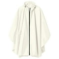 thumbnail image 4 of Prolriy Rain Ponchos for Adults Unisex Solid Color Hooded Zippered Poncho Shawl Ponchos Adult White, 4 of 7