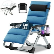 NAIZEA Zero Gravity Chairs Patio Chairs Lawn Lounge Chair Patio with Pillow and Cup Holder Patio Furniture Outdoor Adjustable Dining Reclining Folding Chairs for Deck Patio Beach Yard