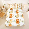thumbnail image 5 of jejeloiu Cute Highland Cow Pattern Queen Sheet Sets Kids,Rustic Farm Animals Bed Set For Men,4pcs, 5 of 6