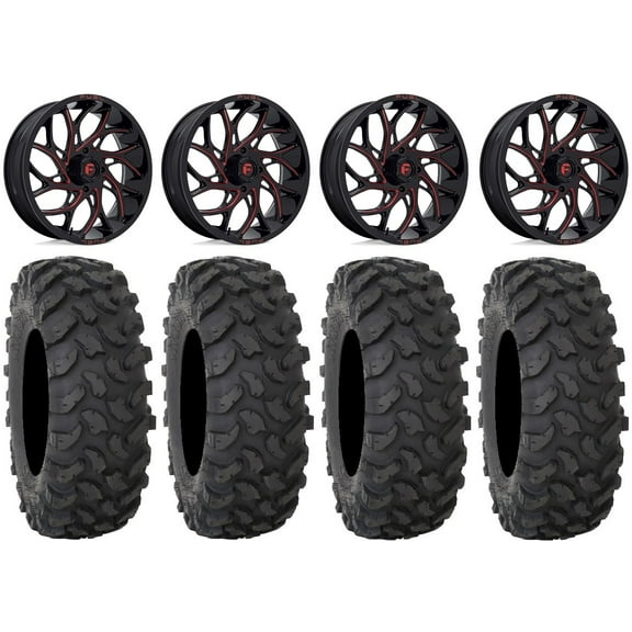Fuel Runner 20" Wheels Red 35" XTR370 Tires Can-Am Commander Maverick Renegade Outlander Defender