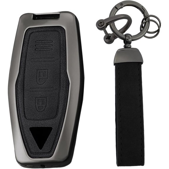 Key Fob Cover Compatible with Mitsubishi Outlander PHEV Pajero Sport L200 Delica Mini eK Colt Leather 3 Button 2025-2026 Keychain Case Holder Protector,2 Button Black