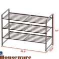 thumbnail image 3 of 3-tier Stackable Bronze Metal Panel Shoe Rack, 3 of 6