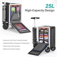 thumbnail image 4 of Electric Rideable Suitcase Scooter, MOOJAY 20 Inch Smart Ride-on Luggage for Adults, 25L Airline Approved Carry-on with TSA Lock&USB Charging, Lightweight Travel Scooter with Detachable Battery-Silver, 4 of 6