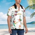 thumbnail image 6 of Uemuo Pretty Floral With Leaves Printed Regular Fit Short Sleeve Casual Hawaiian Shirt for Men,Aloha shirt,Tropical shirt,Floral print shirt,Vacation Beach shirt-X-Large, 6 of 9