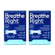 Breathe Right Nasal Strips Clear Large, 30 Drug-Free Strips for Sensitive Skin (pack of 2)