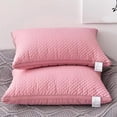 thumbnail image 5 of Tarmeek PP Cotton Pillow Insert, Quilted Stitch Bed Pillow for Sleeping, 650g Low Loft Soft Pink Pillow for Back/Stomach/Side Sleepers, Standard Size, 5 of 6