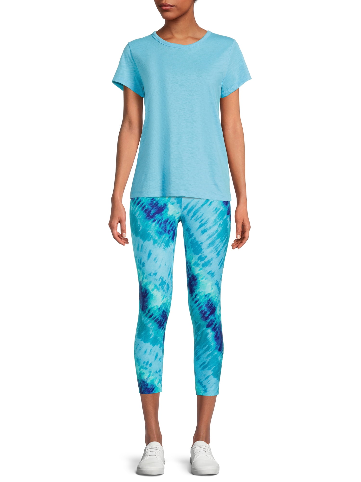 Time and Tru Women's High Rise Knit Capri Leggings