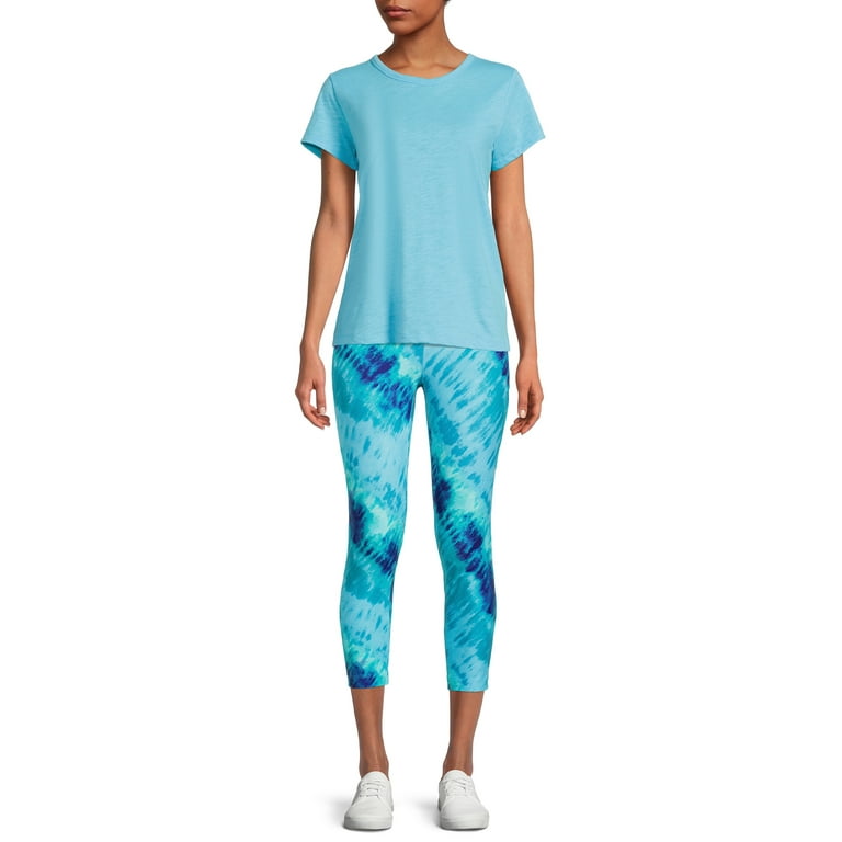 Time and Tru Women's High Rise Knit Capri Leggings 