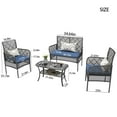 thumbnail image 6 of 4-Piece Rattan Patio Furniture Set, Outdoor Table & Chairs Set with Cushions, Balcony Porch Garden Backyard Lawn Patio Conversation Set, Acacia Wood Table Top, 6 of 6