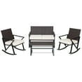 thumbnail image 1 of Gymax Ensemble de 4 Chaises Berçantes en Rotin Osier pour Patio Causeuse Table Ensemble de Berçoires pour Patio, 1 of 4