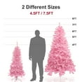 thumbnail image 4 of 7.5ft Pink Artificial Christmas Tree with USB Lights & 1000 Branch Tips & Remote Timer for Room Home Christmas Party Office Mall Decorations, 4 of 10