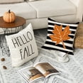 thumbnail image 4 of Sm:)e Watercolor Stripe Pumpkin Maple Leaf Hello Fall Pillow Covers 4 Set 18 x 18 Outdoor Cushion Case, 4 of 6
