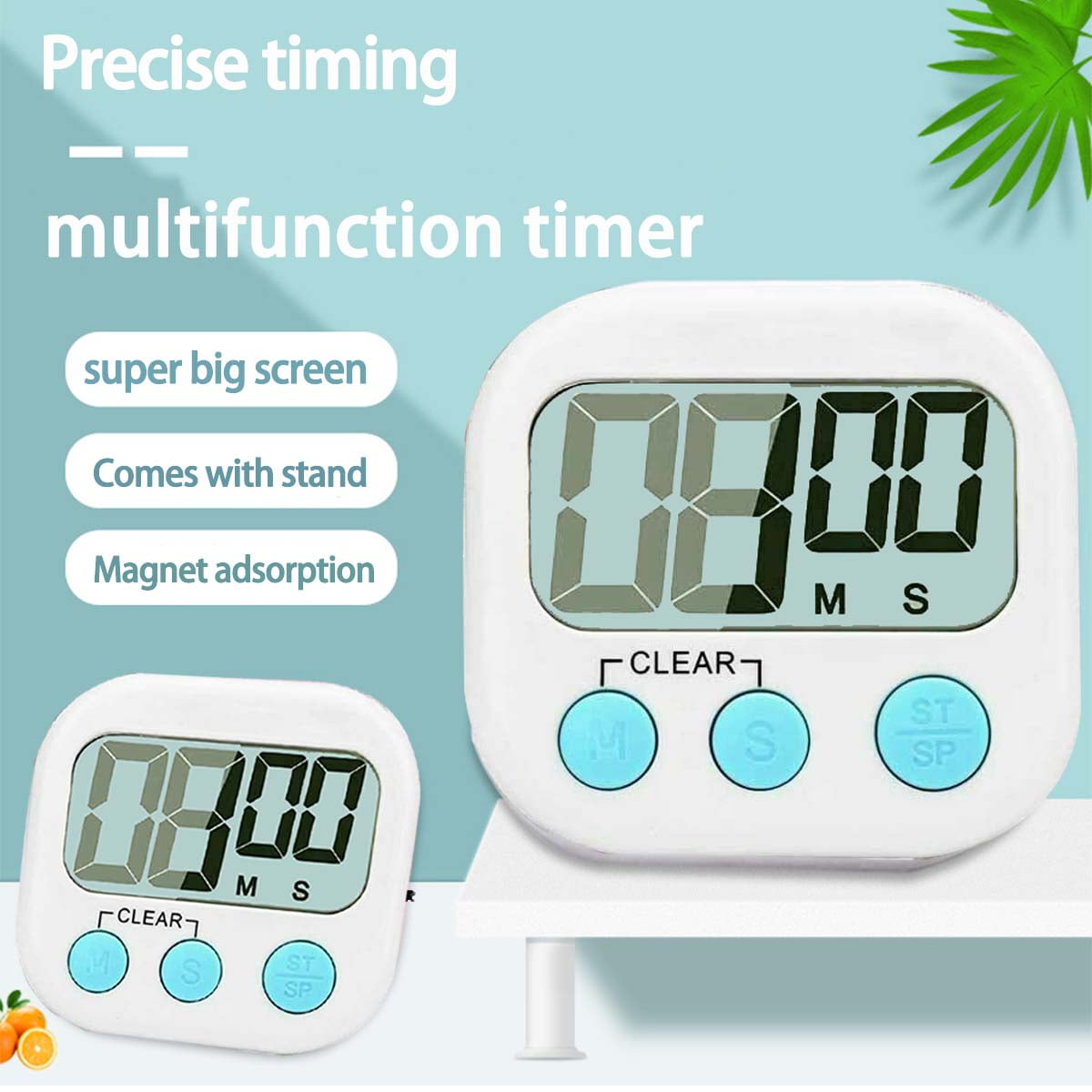Small timer kitchen baking countdown timer student learning big screen