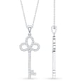 thumbnail image 4 of Rosec Jewels Lab Grown Diamond Key Necklace Pendant with Chain - Ef-Vs Quality Pave Diamond Necklace - Anniversary Gift, 925 Sterling Silver, 4 of 7