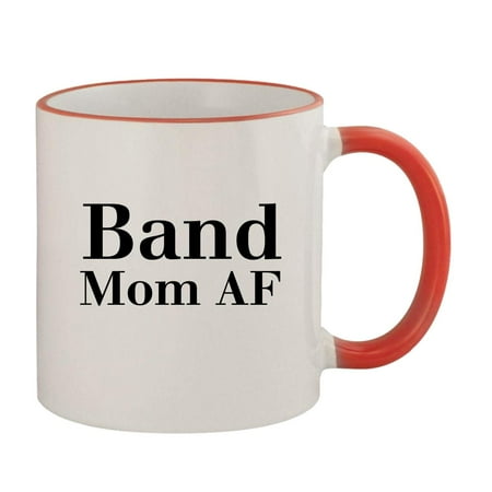 

Band Mom AF - 11oz Colored Rim and Handle Coffee Mug Red