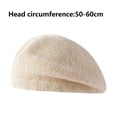 thumbnail image 4 of Boinas de cachemira, gorros de lana merino cálidos para mujer, gorro de punto de moda para invierno, 4 of 5
