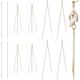 thumbnail image 1 of 1 caja de 12 piezas de 3 estilos de aretes chapados en oro real de 18 quilates, accesorios de cadena de borla de latón, cadenas de aretes, cadena larga, borla, dije grande, 1 of 9
