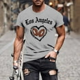 thumbnail image 2 of UVEASISHA Football Graphic Tees for Men Big and Tall Crewneck Short Sleeve T-Shirts Game Day Casual Slim Fit Workout Shirt Gray XL, 2 of 6