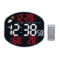 thumbnail image 1 of Reloj de pared digital con alarma y temporizador, multifuncional, decorativo, moderno, con controlador, para escritorio, oficina, mesita de noche, Rojo, 1 of 8