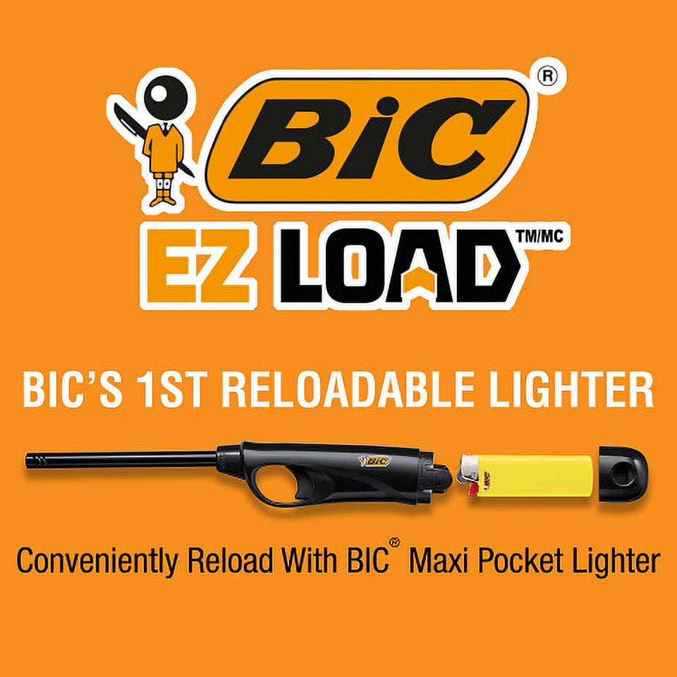 BIC EZ LOAD Lighter, Reloadable Multi Purpose Lighter, 10-Pack Starter Kit (Colors May Vary)
