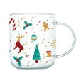 thumbnail image 1 of Vaso de cristal navideño de 450 ml, taza navideña para la mañana, vajilla, vasos de agua portátiles para almacenamiento Estilo A, 1 of 9