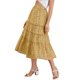 thumbnail image 1 of Falda Floral A-line Larga con Volantes Boho de Chiffón Midi para Mujeres INSPIRE CHIC L Amarillo, 1 of 7