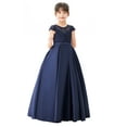 thumbnail image 3 of Illusion Lace Cap Sleeves Flower Girl Dress Junior Pageant Princess Gown Pretty Princess Ballroom Dance L246 4, 3 of 6