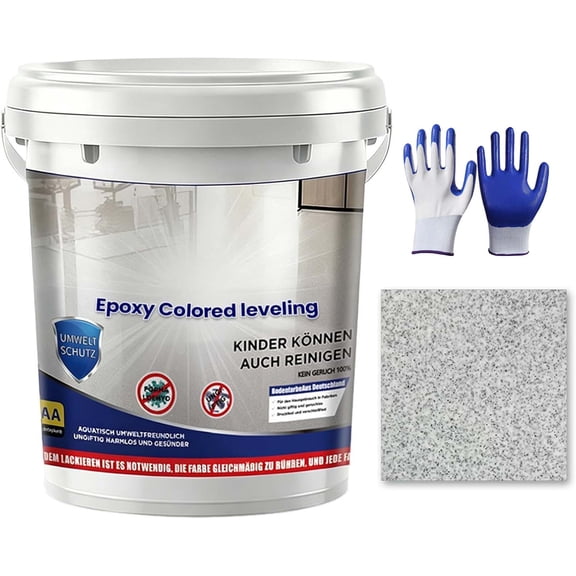 500ml Epoxy Colored Sand Self Leveling Floor Paint Quick Drying Coating High Gloss Marble Effect Epoxy Floor Paint For Concrete And Garage Floors(A)