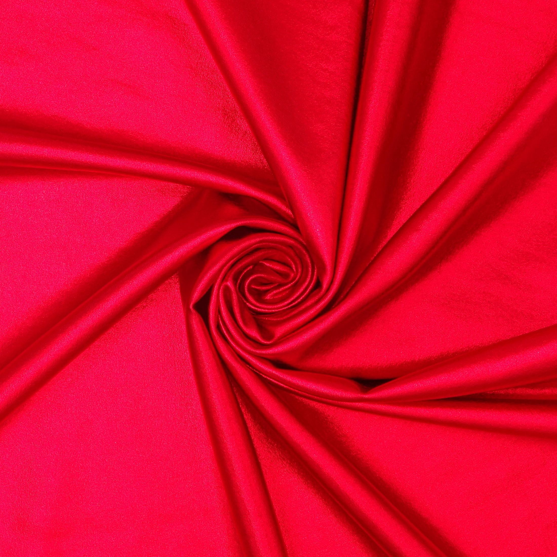 Hello Hobby 54” x 72” 95% Polyester 5% Spandex Dancewear Foil Knit 2 Yard Precut Fabric, Red, 54" Wide for Sewing & Crafting