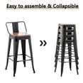 thumbnail image 3 of Fantizee 30 inch Metal Bar Stools Set of 4 Industrial Counter Height Bar Chairs with Backrest Indoor Outdoor Kitchen Distressed Gold, 3 of 6