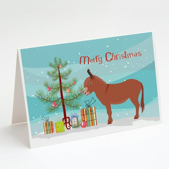Irish Donkey Christmas Greeting Cards and Envelopes Pack of 8
