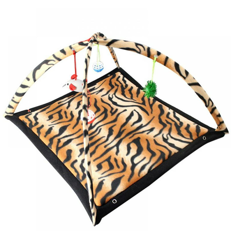 Getfit Portable Pet Cat Activity Play Mat Twist & Fold Activity Gym & Play Mat,Cat Toys Activity Tent Exercise Play Soft Bed Mat with Hanging Toy
