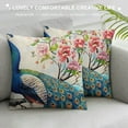 thumbnail image 3 of Orinice Peacock Flowers Graphic Decorative Cushion Throw Pillow Cover for Home Living Room, Bedroom, Sofa, Car - Spring Pillow Covers 1PC 24x24in, 3 of 5