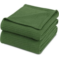 Luxurious Combed Cotton Waffle Weave Super Soft, Cozy Warm, Breathable, Stylish, All Season Thermal Blankets Twin/Full/Queen/King