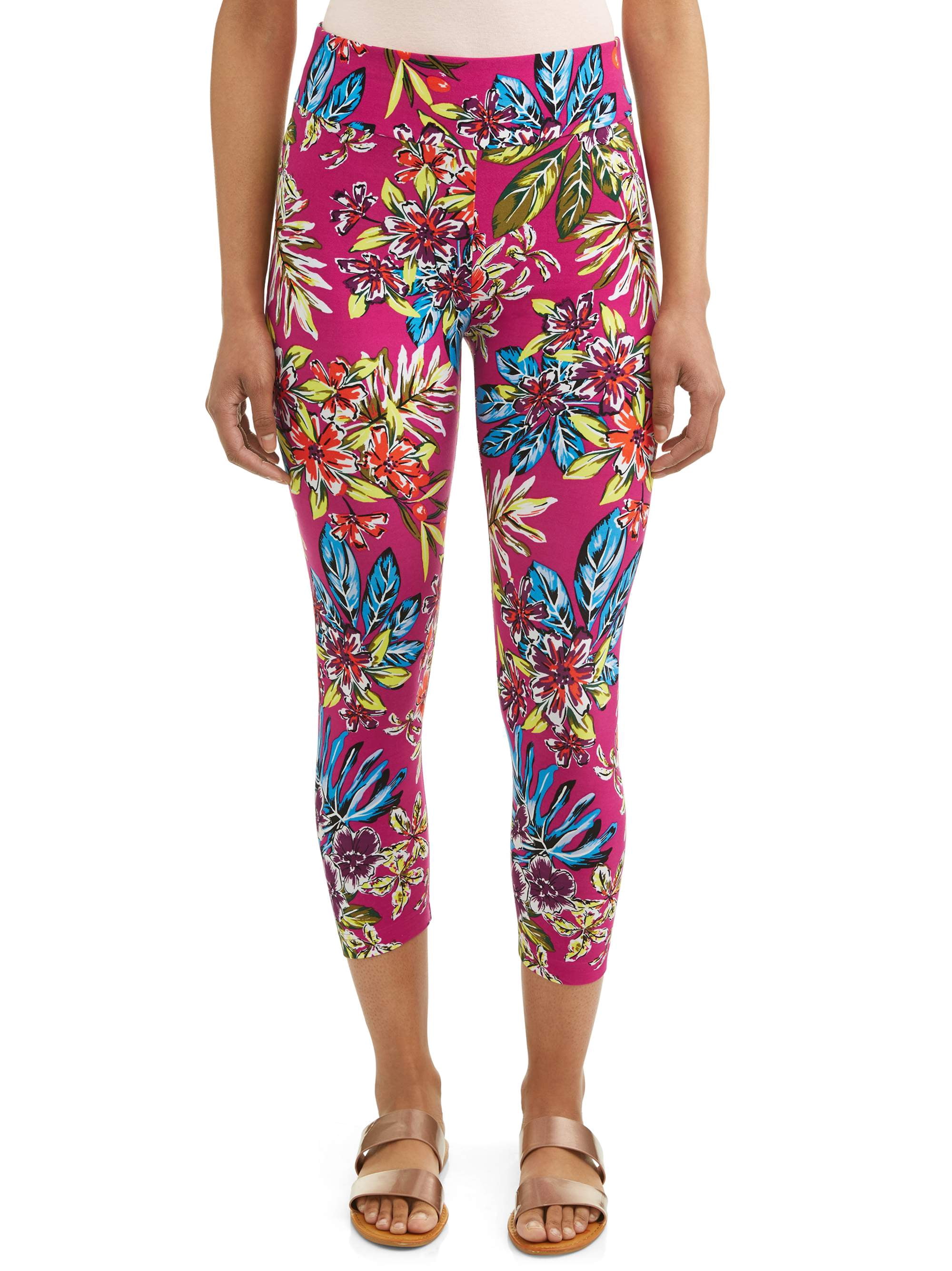 Time and Tru - Women's Printed Capri Legging - Walmart.com - Walmart.com