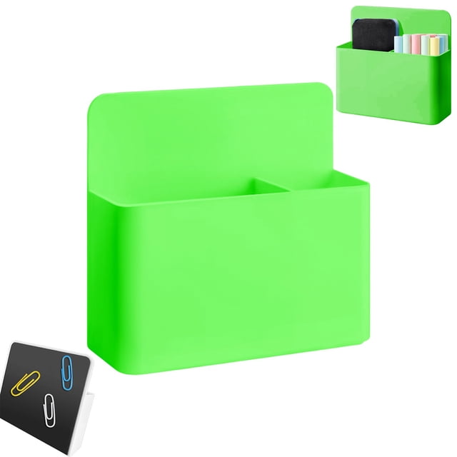1Pc Magnetic Chalk Box Magnetic Chalk Box Plastic For Classroom Office Desk Green