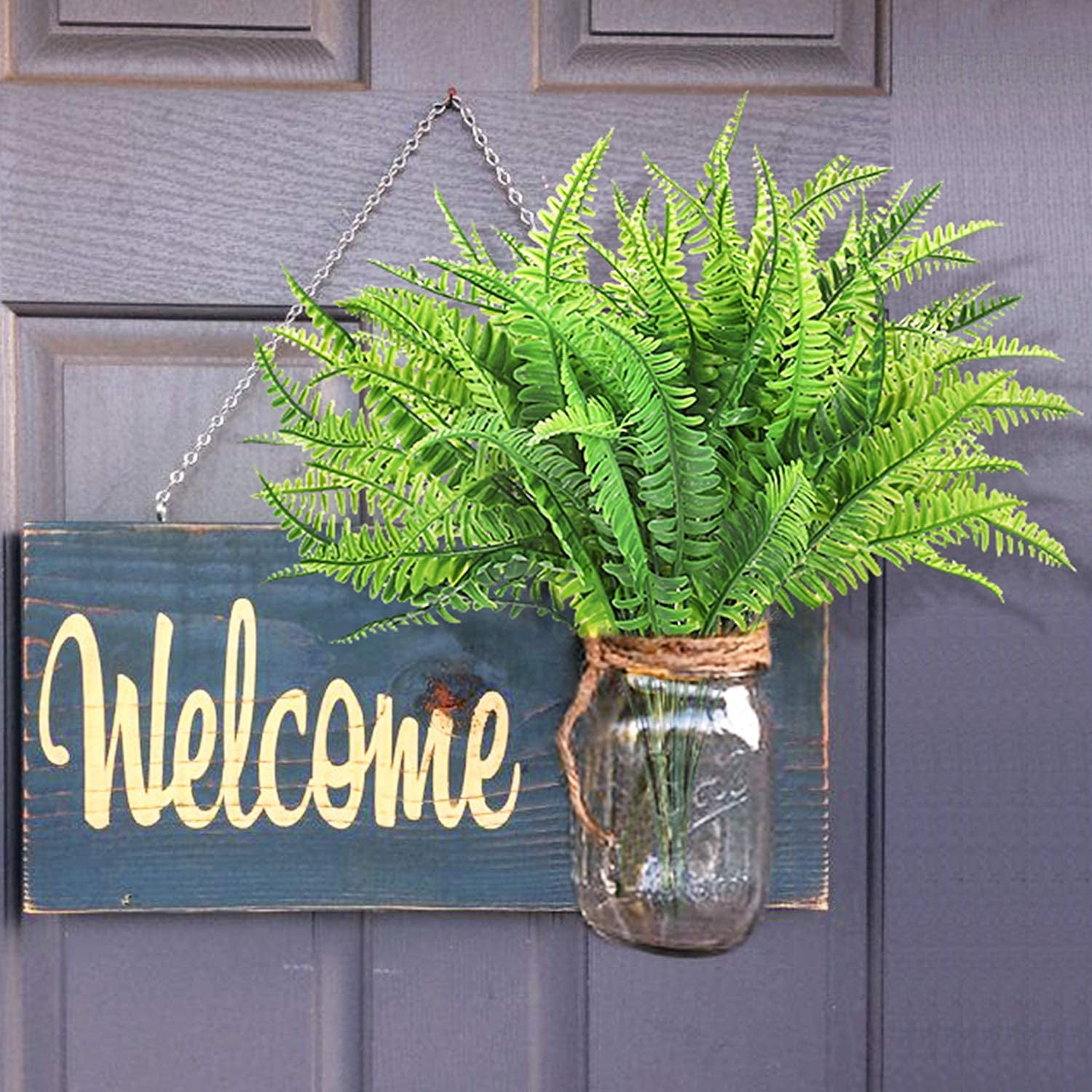 MAMOWEAR Artificial Outdoor Plants UV Resistant No Fade Greenery Fake Boston Fern Bushes Artificial Shrubs for Indoor Outside Home Ground Porch Garden Decor