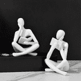 thumbnail image 2 of Thinkers Sculptures,White Resin Statue Reading Ornament,Thinkers Sculpture Decoration, Modern Book Decor A, 2 of 6