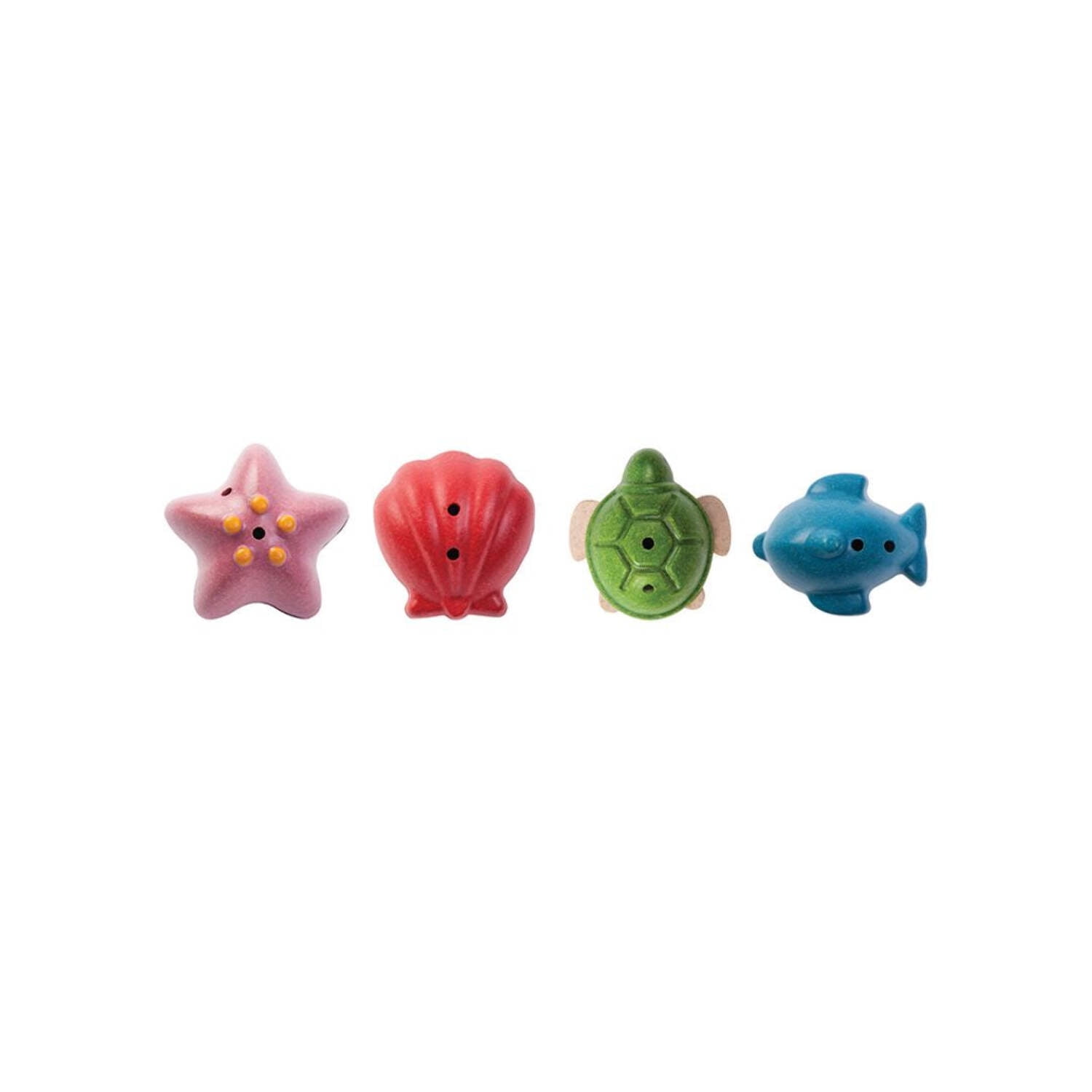 PlanToys® Sea Life Bath Set Wooden Montessori Tactile and Imaginative Water Play Toy | Fine Motor, Sensory Exploration and Cause and Effect Learning | Eco Friendly Ocean Bath Activity