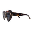 thumbnail image 2 of Womens Oversize Thick Heart Shape Funky Retro Sunglasses Tortoise Black, 2 of 4