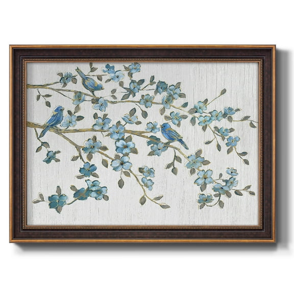 Blooming Bluebirds Premium Framed Canvas- Ready to Hang