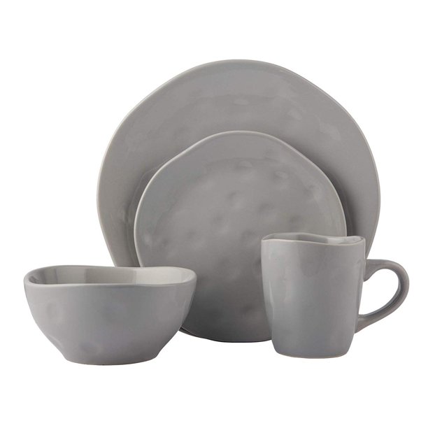 Melange Stoneware 32Piece Dinnerware Set Irregular Shape Collection