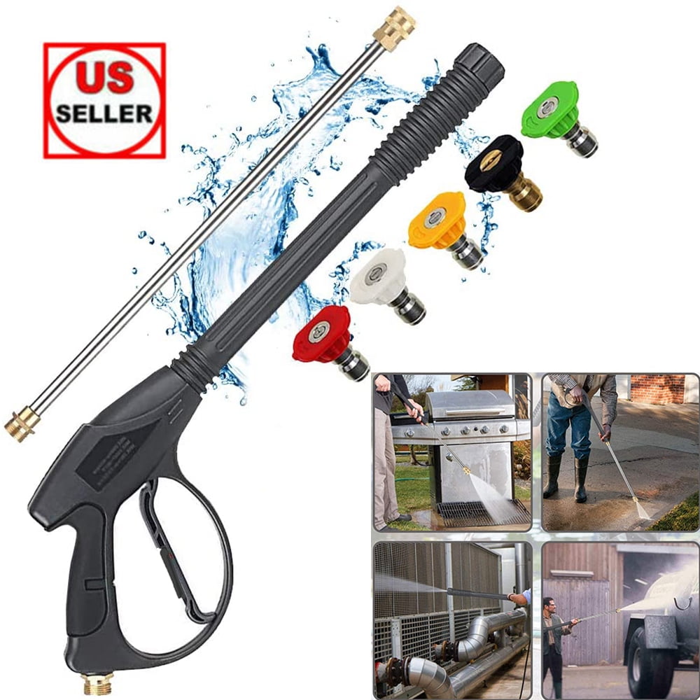 4000PSI High Pressure Cleaner 1/2" BSP Washer Spray Gun Dust Wash Tool+5 Nozzles