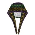 thumbnail image 3 of Kdxio Mardi Gra Geometric Pattern Turban Hat for Women Men Comfortable Adjustable Cleaning Working Cap with Sweatband, 3 of 8